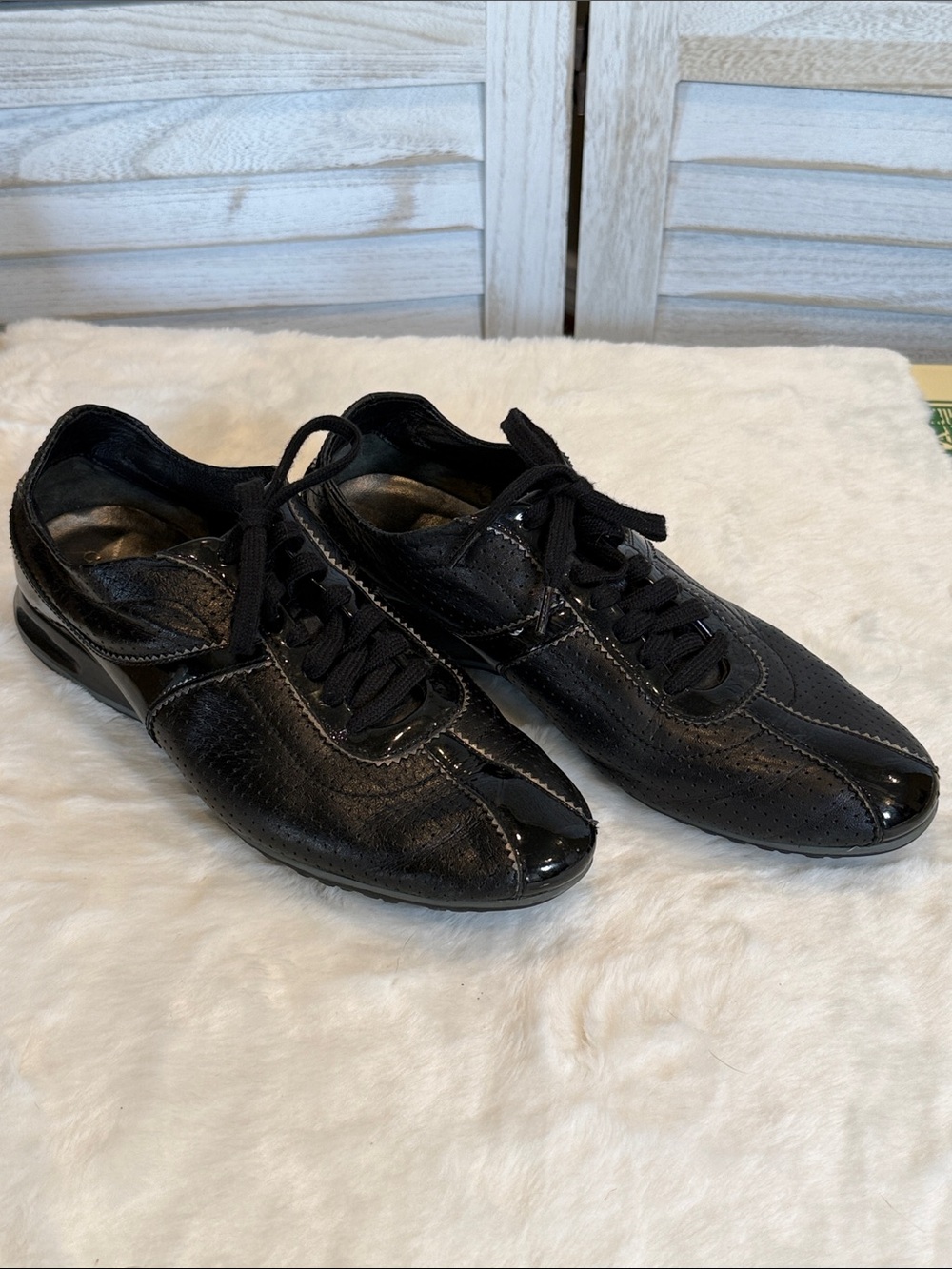 Cole Haan Nike Air Bria Perforated Leather Lace-Up Sneakers - Picture 6 of 12